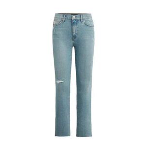 HUDSON Noa Distressed Mid Rise Straight Ankle Crop Jeans In Callidora